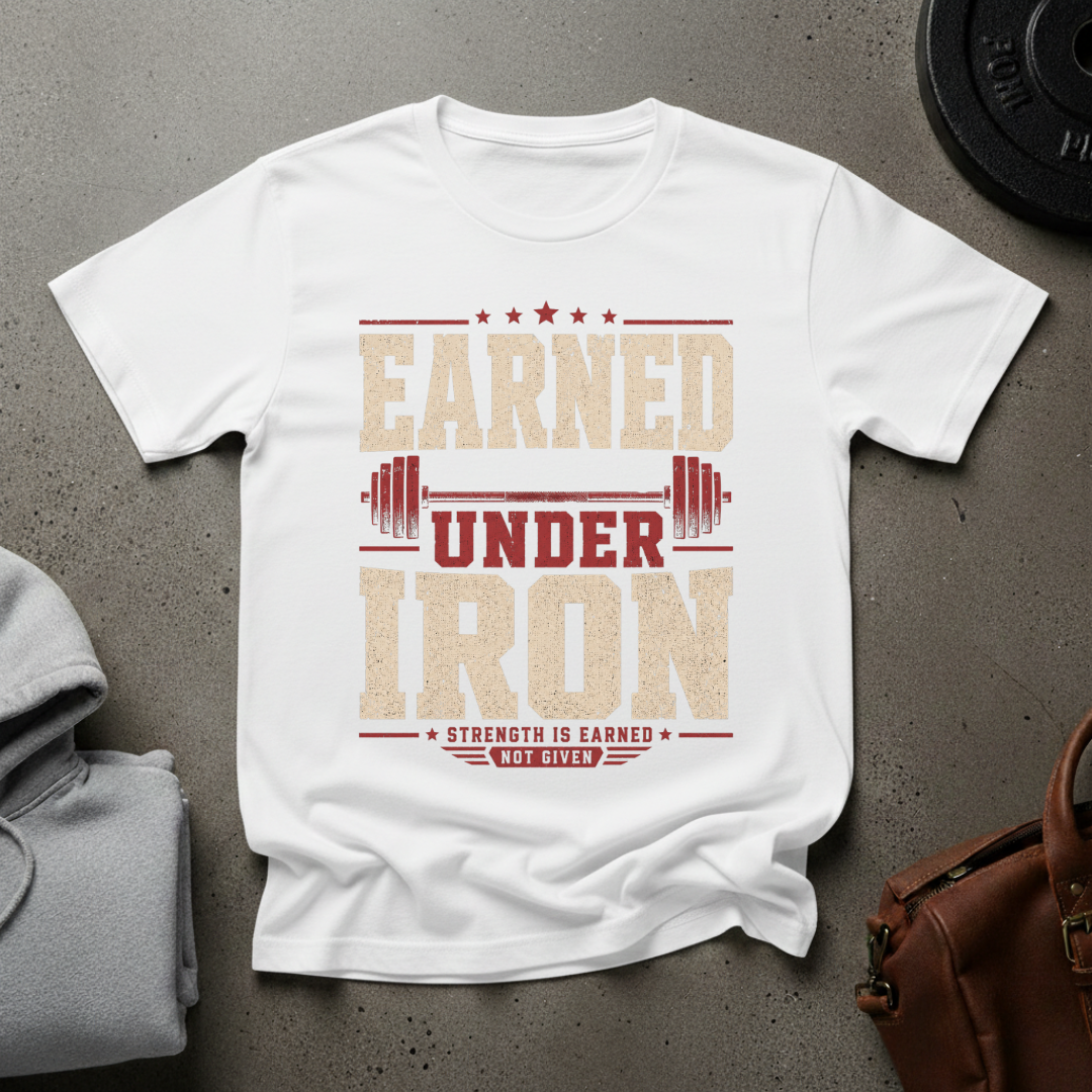 Earned Under Iron Weightlifting T-Shirt