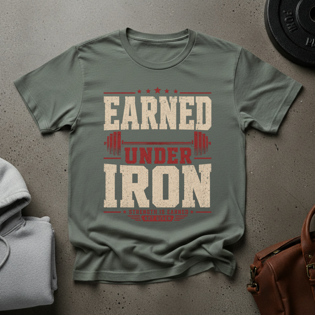 Earned Under Iron Weightlifting T-Shirt