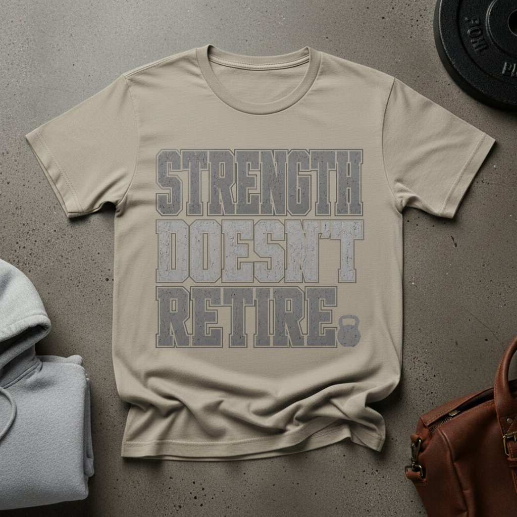 Strength Doesn't Retire Heavy Block T-Shirt