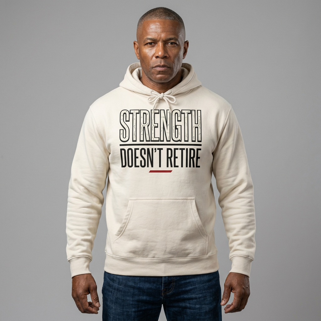 Strength Doesn't Retire Heavyweight Gym Hoodie