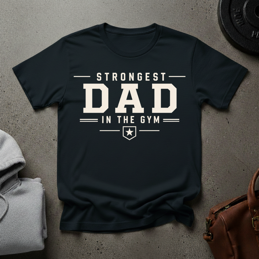 Strongest Dad in the Gym Weightlifting T-Shirt