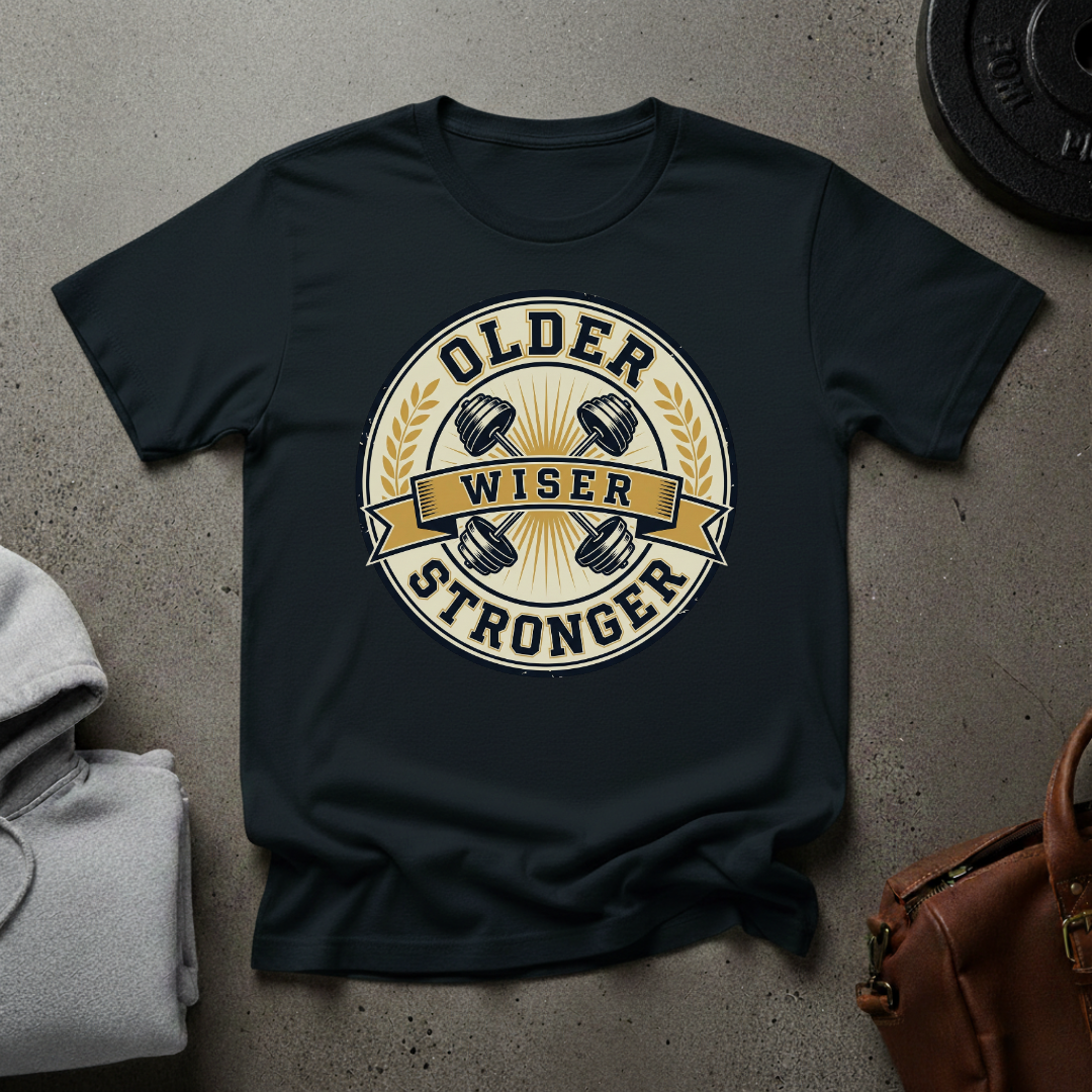 Older Wiser Stronger Gym T-Shirt