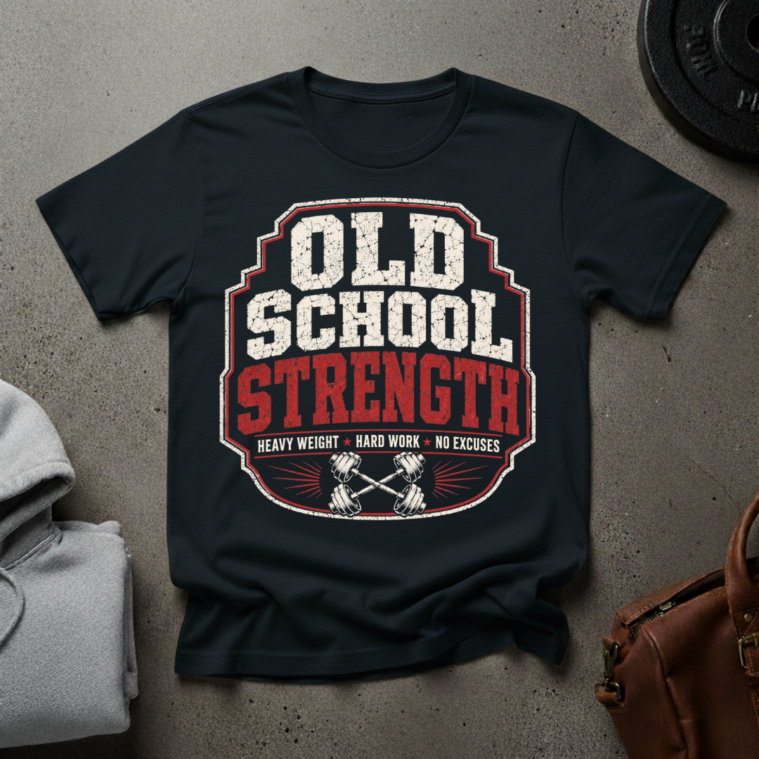 Old School Strength Weightlifting T-Shirt