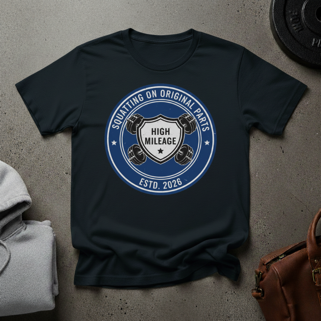 Squatting on Original Parts Gym T-Shirt