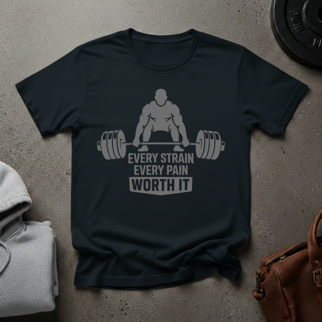Every Strain Every Pain Worth It Weightlifting T-Shirt