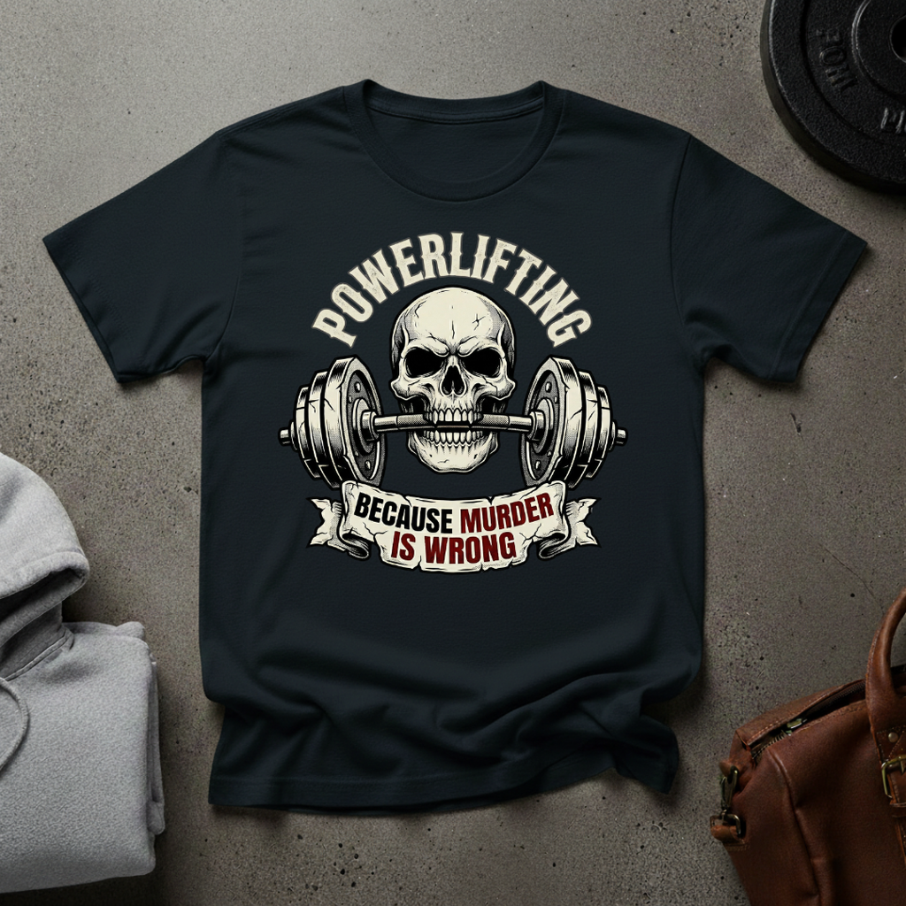 Powerlifting Because Murder is Wrong Gym T-Shirt