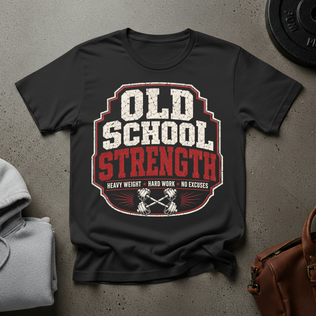 Old School Strength Weightlifting T-Shirt