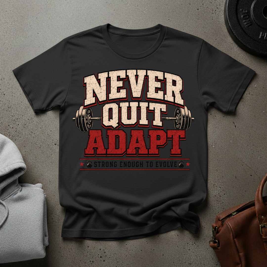 Never Quit. Adapt. Weightlifting T-Shirt