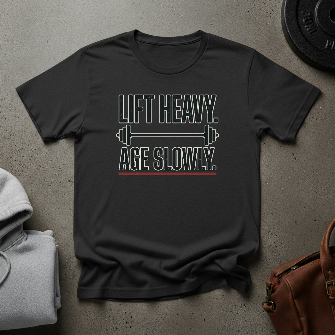 Lift Heavy Age Slowly Weightlifting T-Shirt