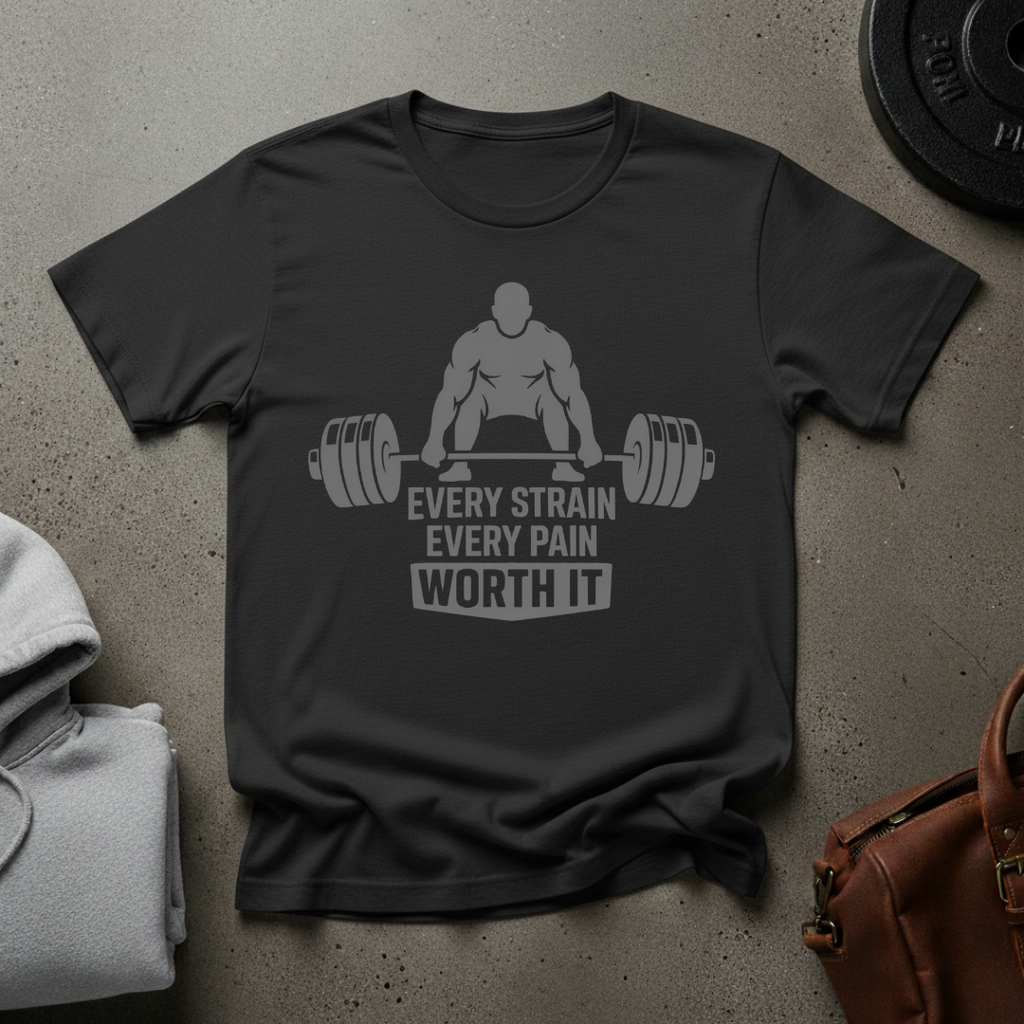 Every Strain Every Pain Worth It Weightlifting T-Shirt