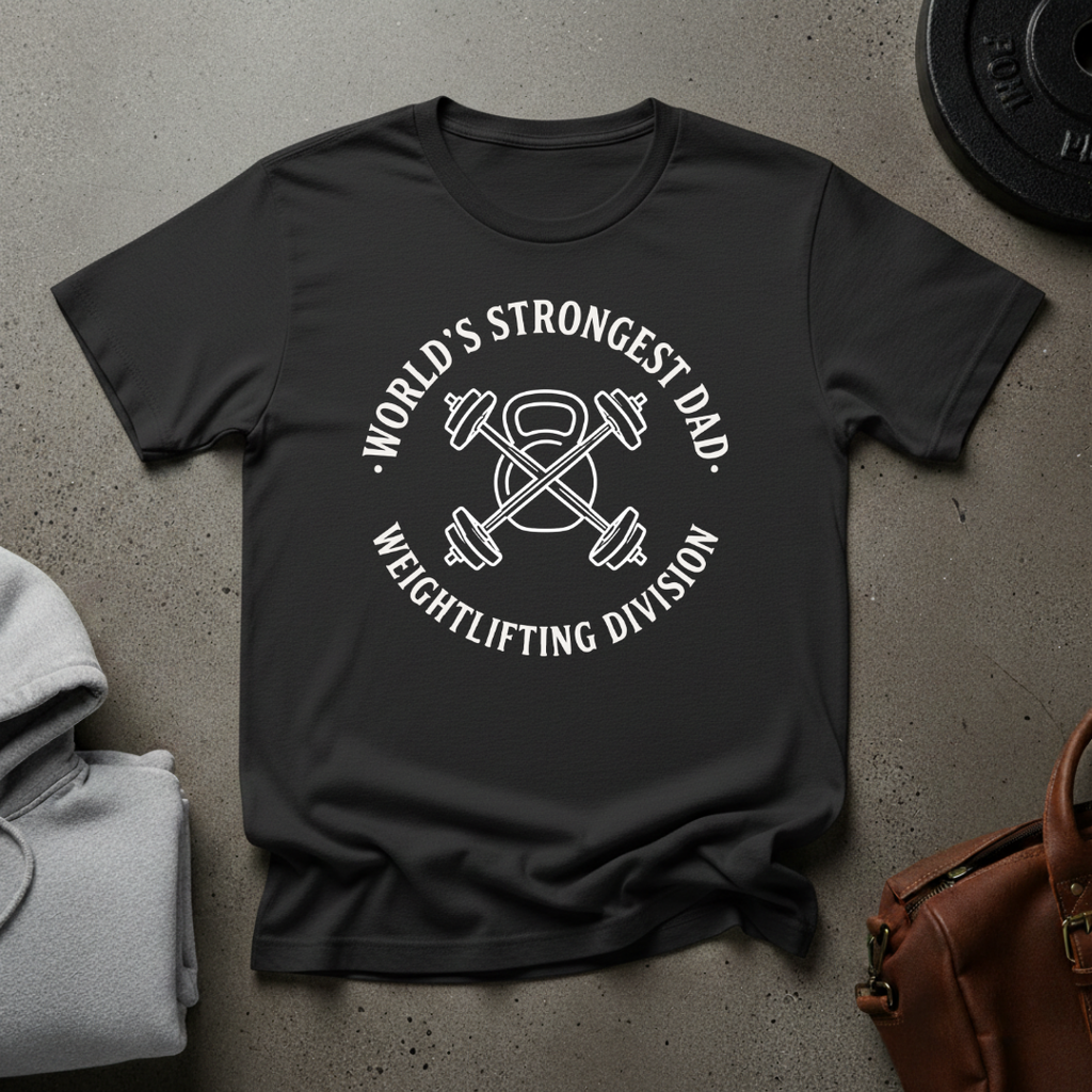 Worlds Strongest Dad Weightlifting T-Shirt