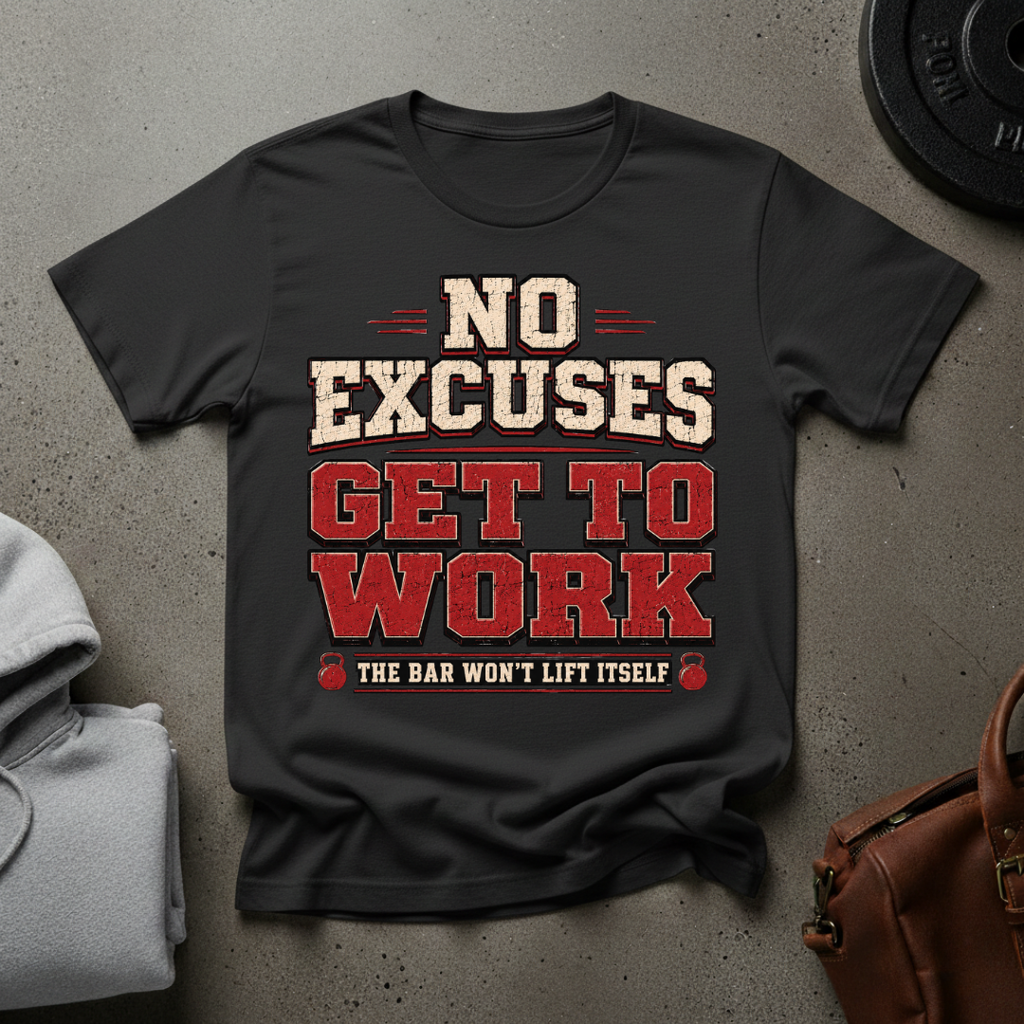 No Excuses Get to Work Gym T-Shirt