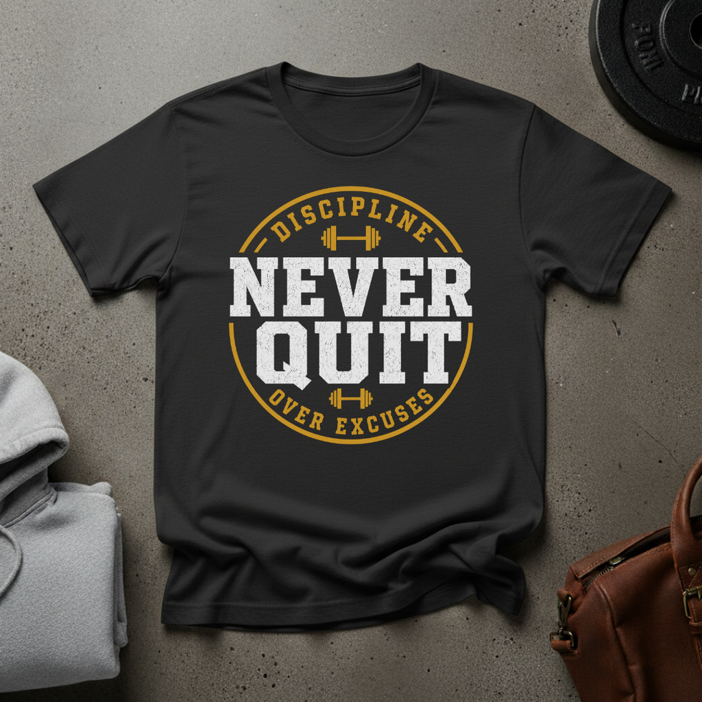 Discipline Never Quits Weightlifting T-Shirt