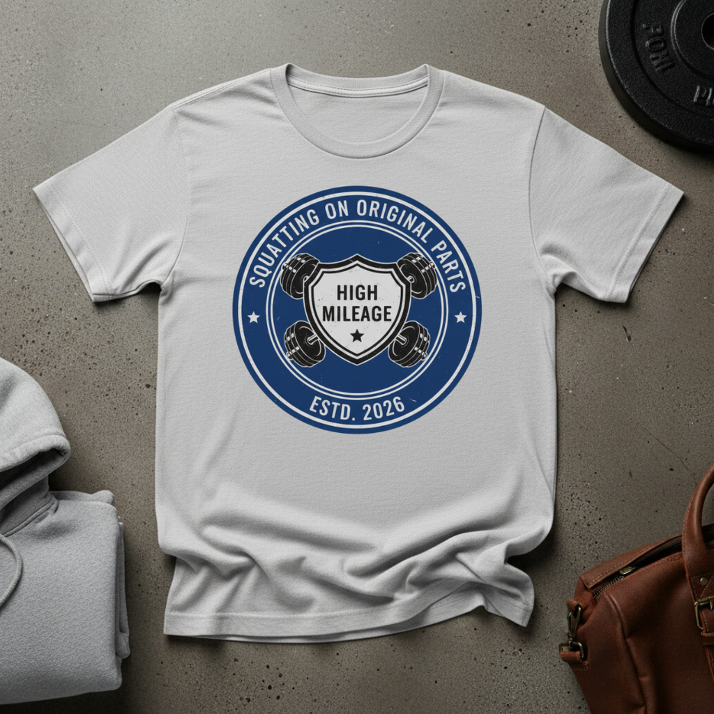 Squatting on Original Parts Gym T-Shirt
