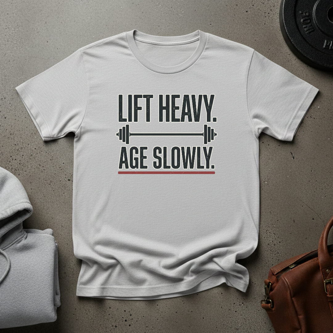 Lift Heavy Age Slowly Weightlifting T-Shirt