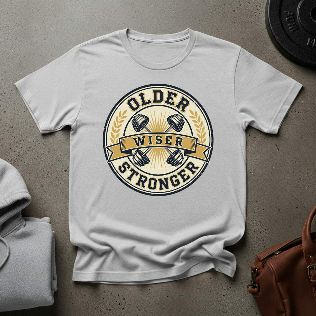 Older Wiser Stronger Gym T-Shirt