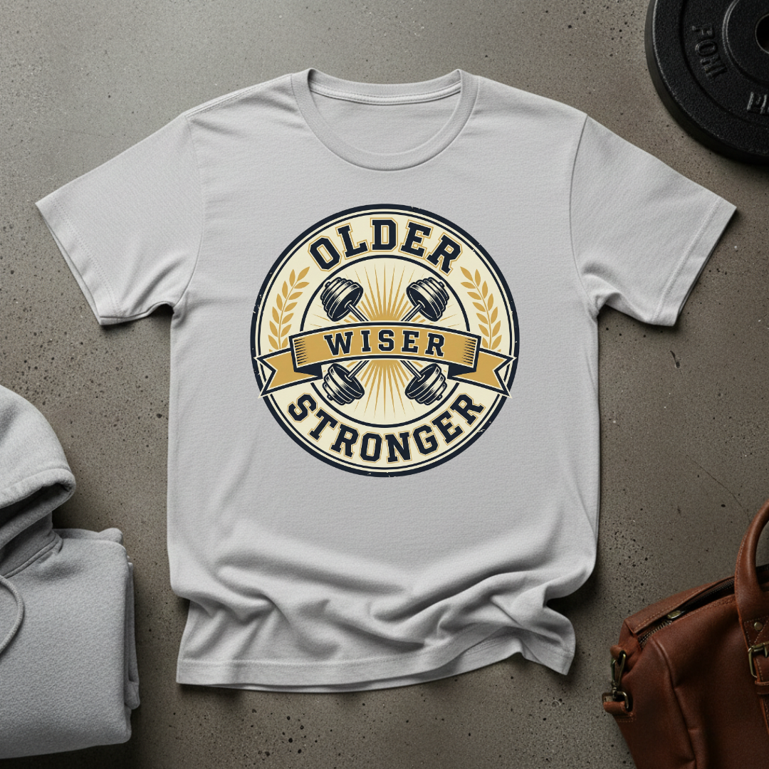 Older Wiser Stronger Gym T-Shirt