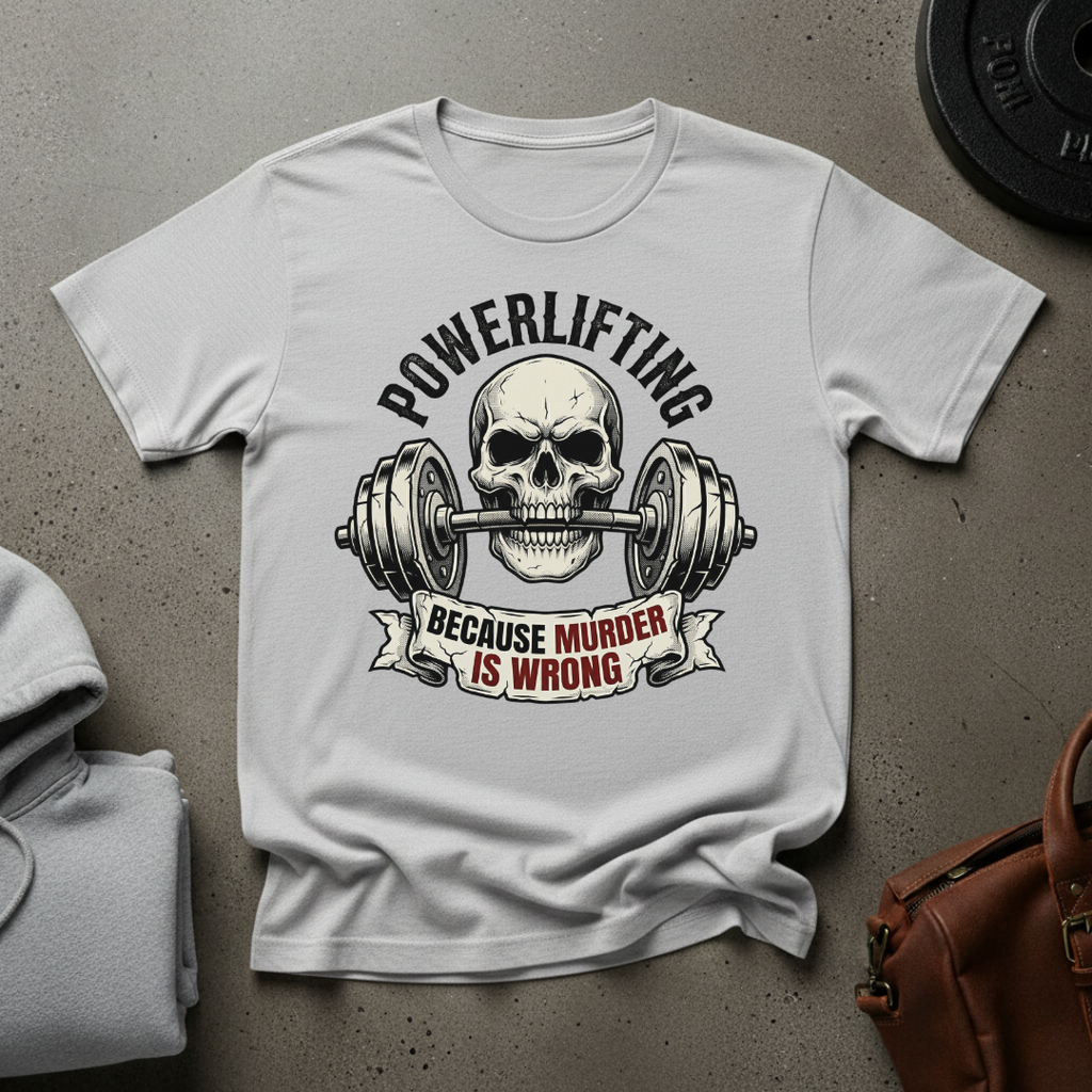 Powerlifting Because Murder is Wrong Gym T-Shirt