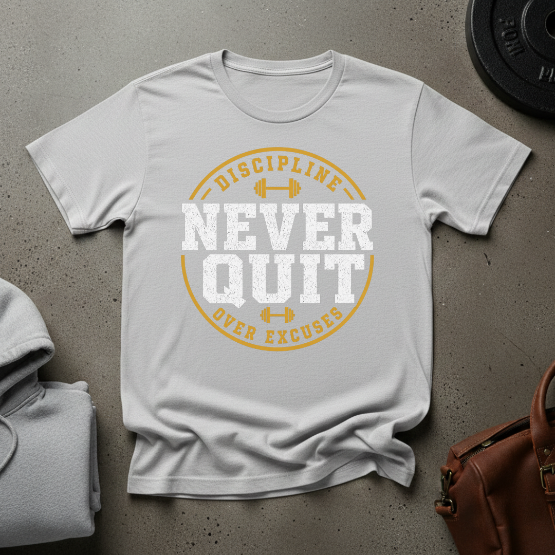 Discipline Never Quits Weightlifting T-Shirt