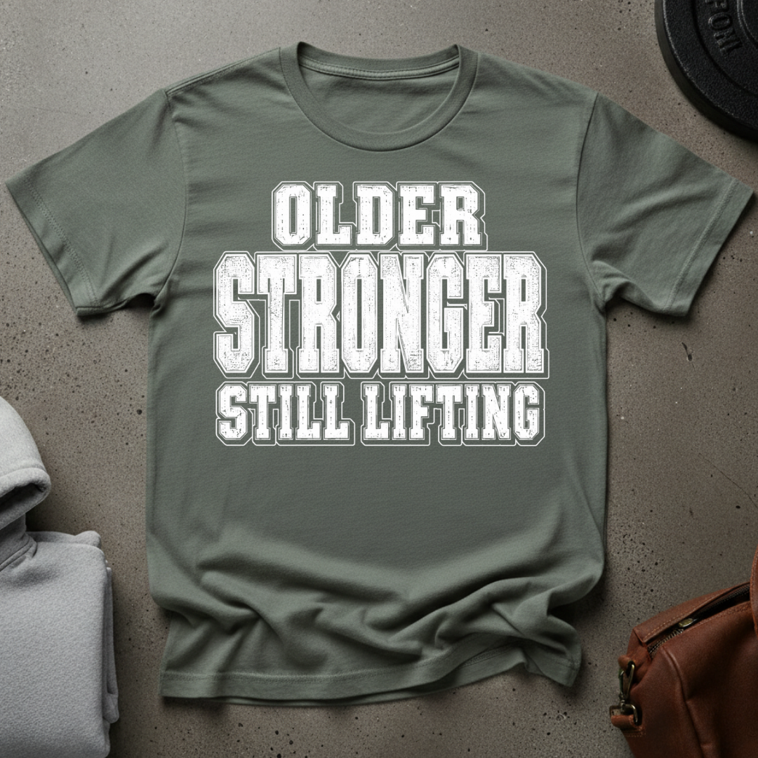 Older, Stronger, Still Lifting (W) Gym T-Shirt
