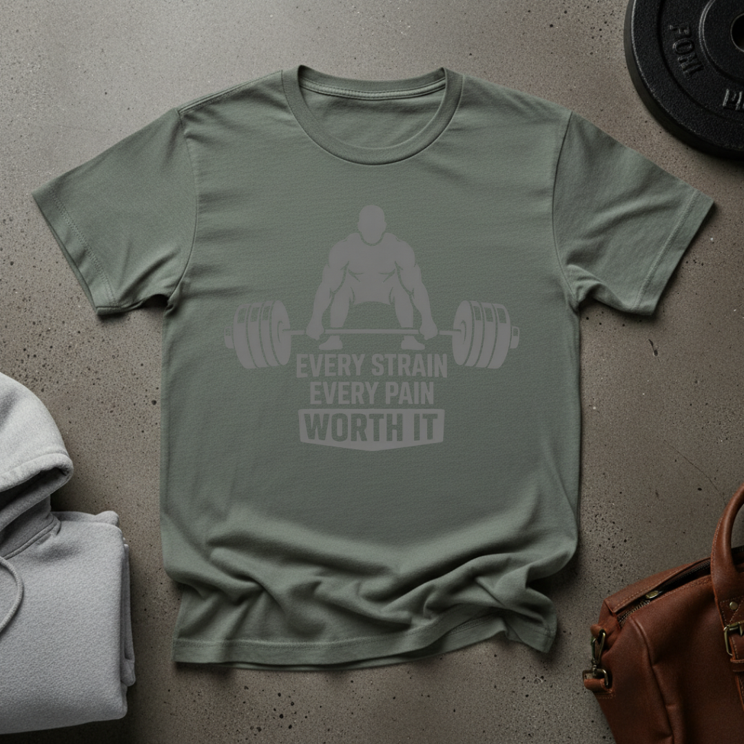 Every Strain Every Pain Worth It Weightlifting T-Shirt