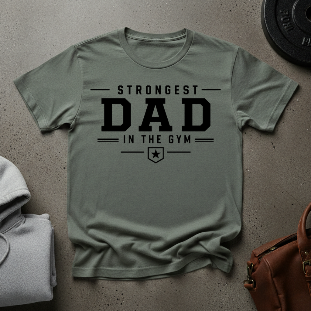 Strongest Dad in the Gym Weightlifting T-Shirt