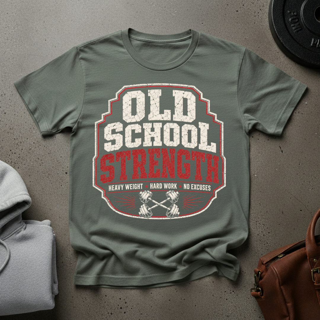 Old School Strength Weightlifting T-Shirt