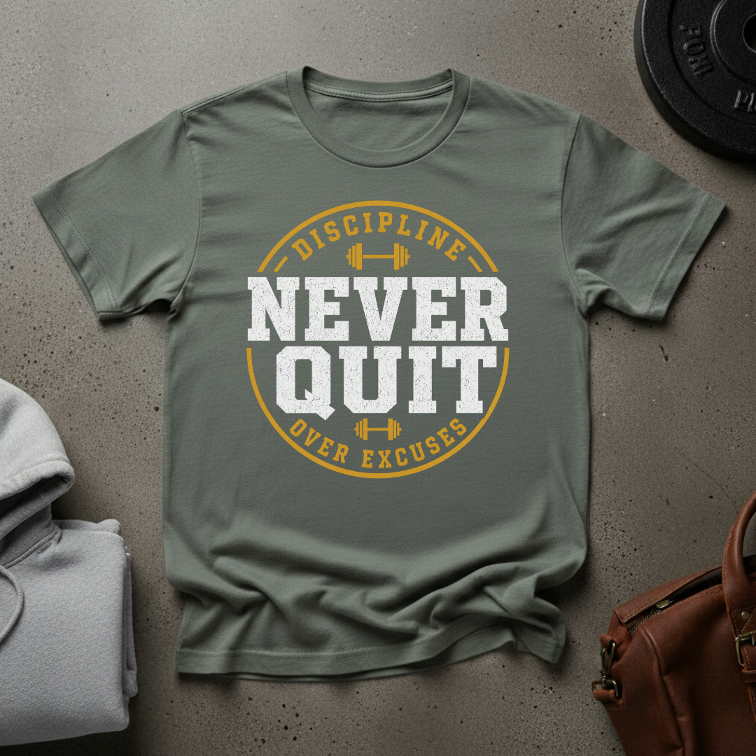 Discipline Never Quits Weightlifting T-Shirt