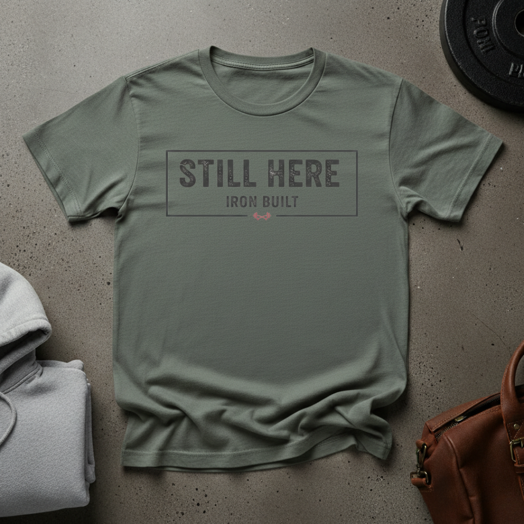 Still Here Iron Built Gym T-Shirt