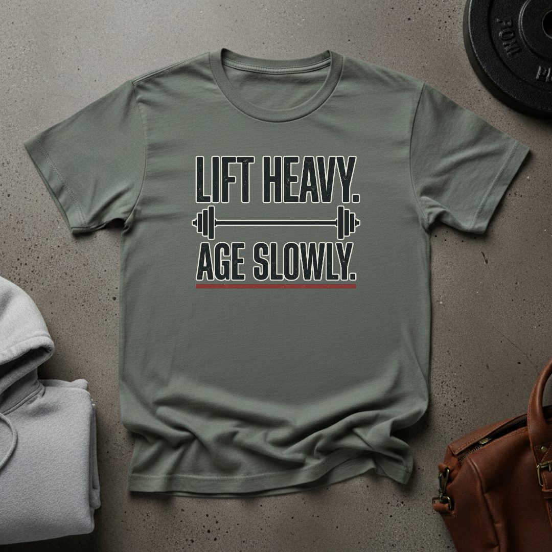 Lift Heavy Age Slowly Weightlifting T-Shirt