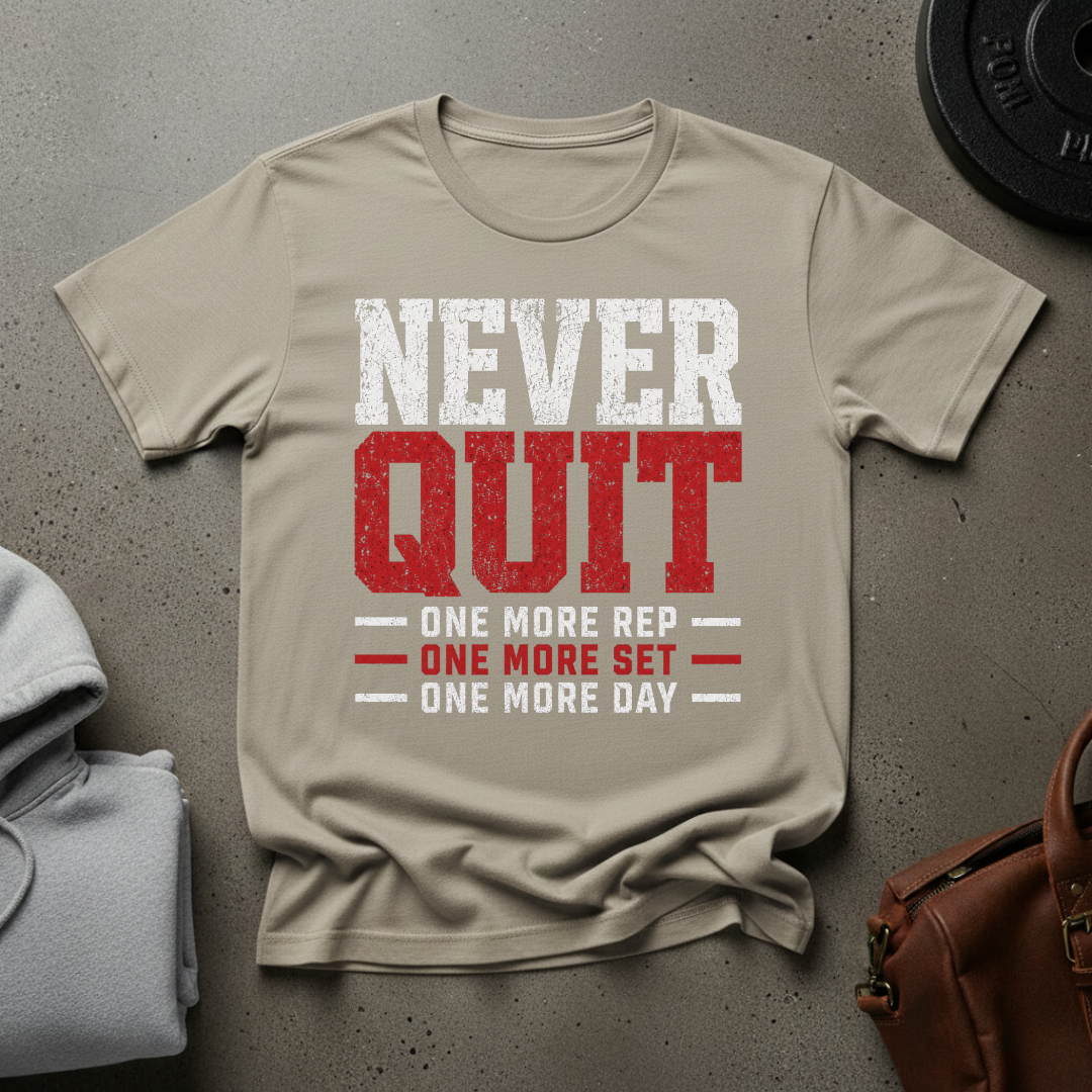 Never Quit, One More Rep Gym T-Shirt