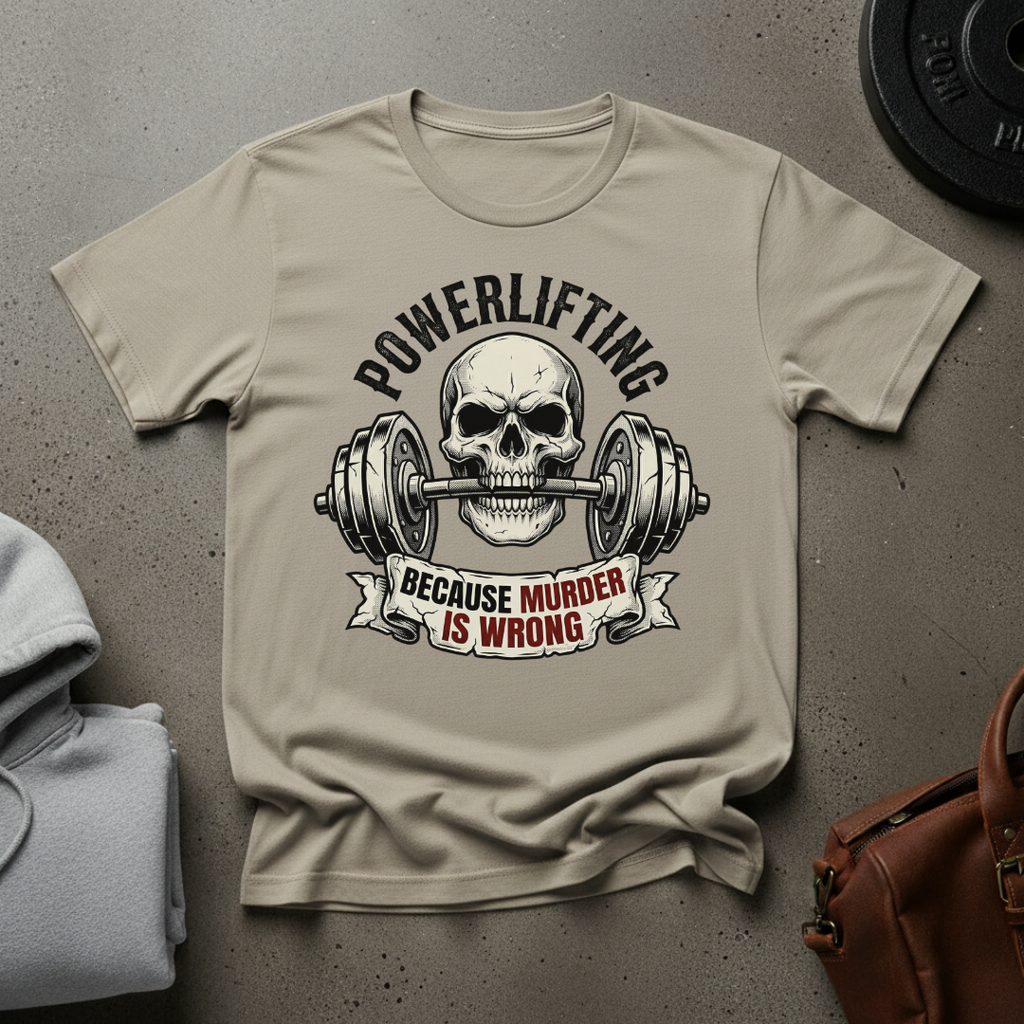 Powerlifting Because Murder is Wrong Gym T-Shirt