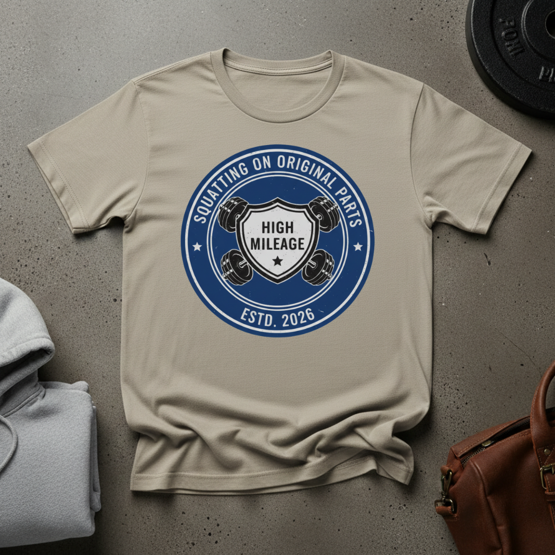 Squatting on Original Parts Gym T-Shirt