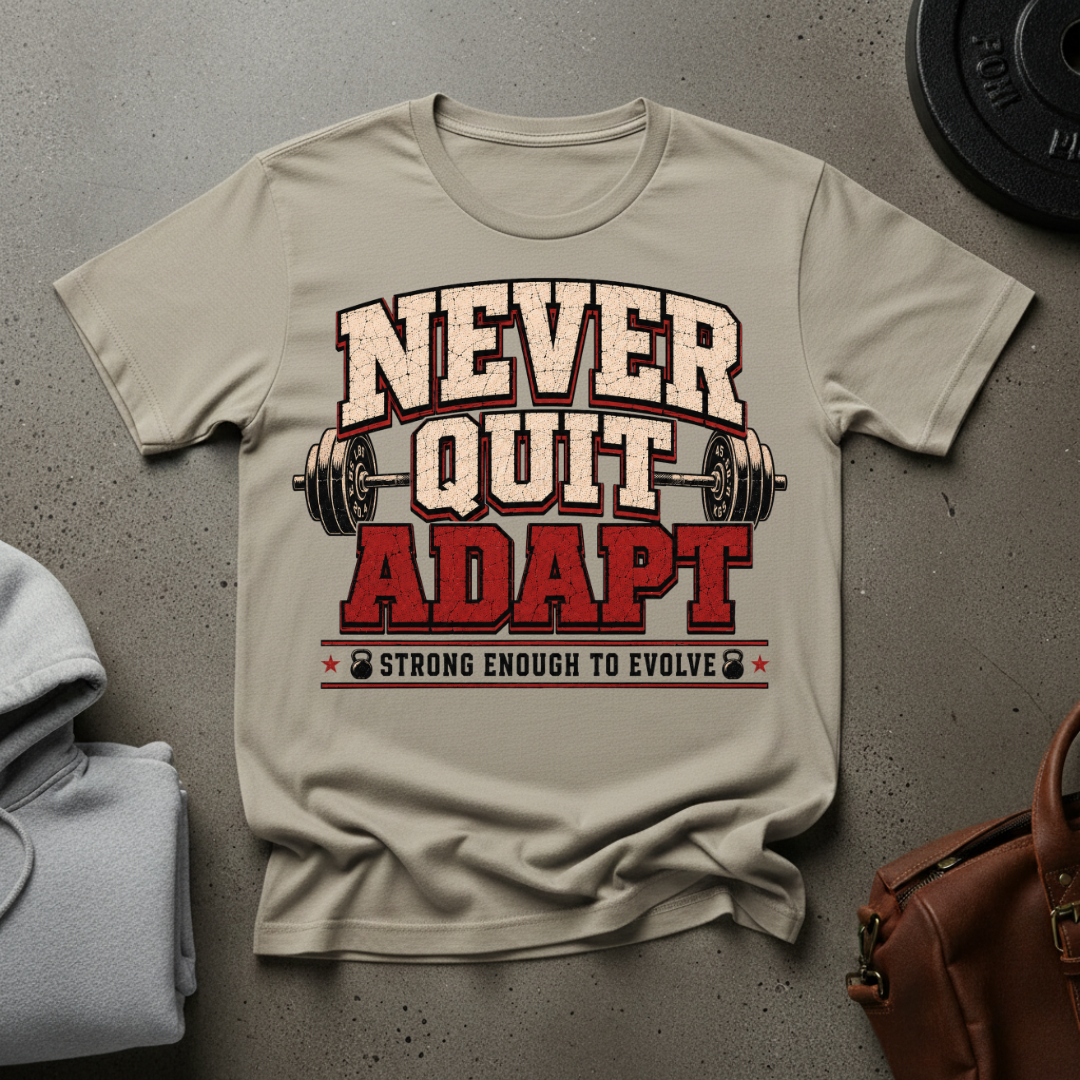 Never Quit. Adapt. Weightlifting T-Shirt