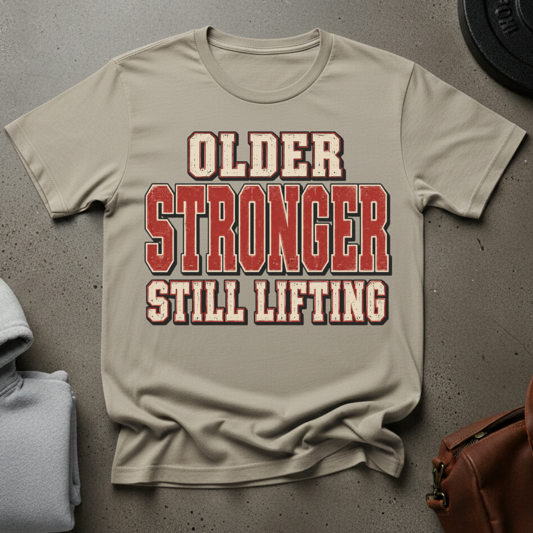 Older, Stronger, Still Lifting Gym T-Shirt