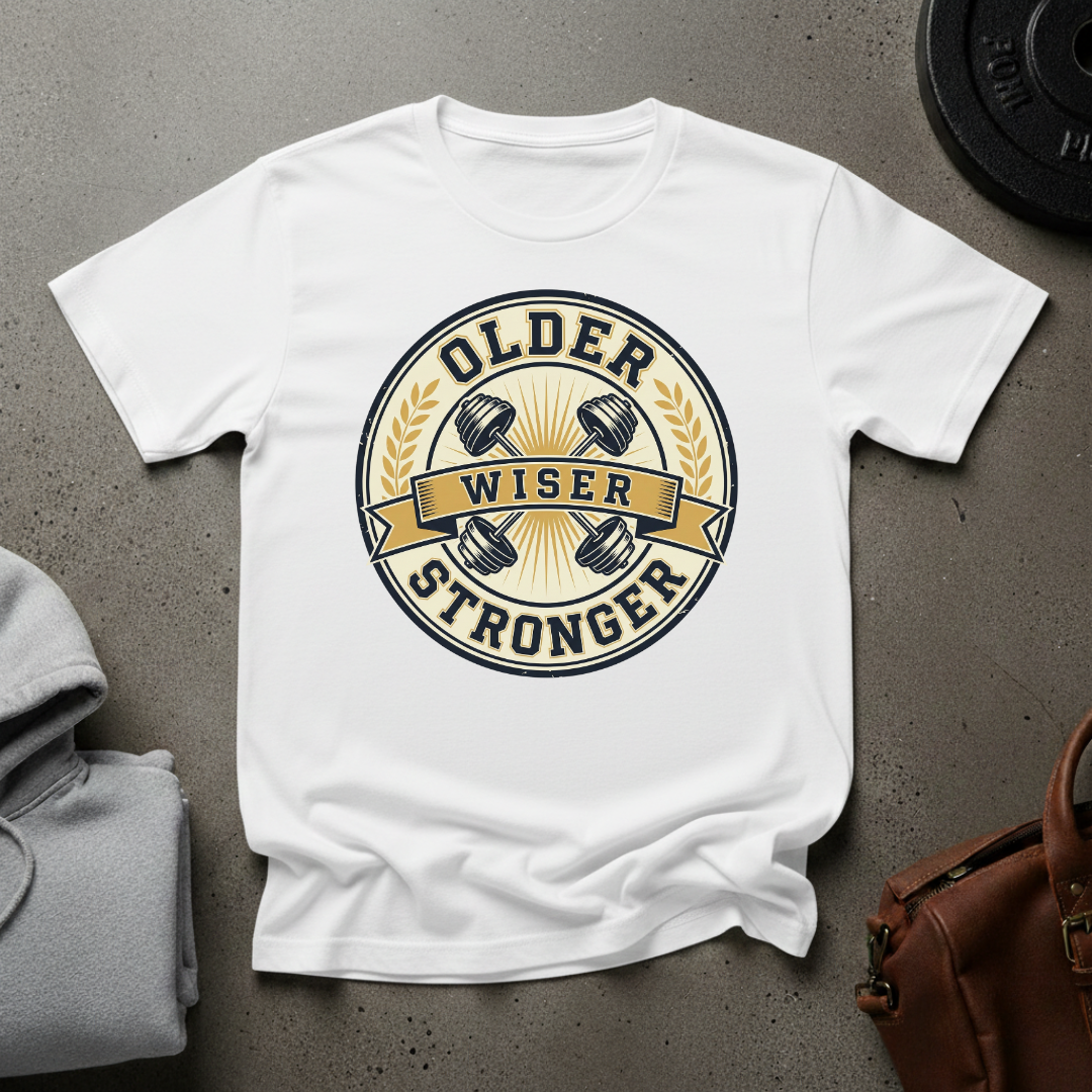Older Wiser Stronger Gym T-Shirt