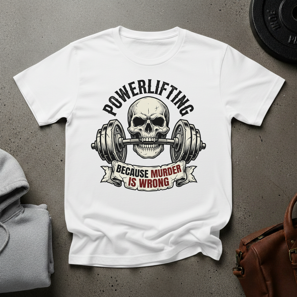 Powerlifting Because Murder is Wrong Gym T-Shirt