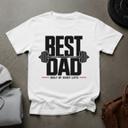 Best Dad Built by Heavy Lifts Gym T-Shirt