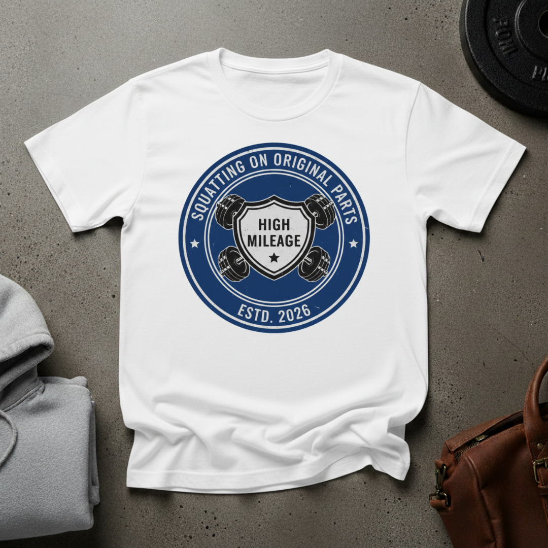 Squatting on Original Parts Gym T-Shirt