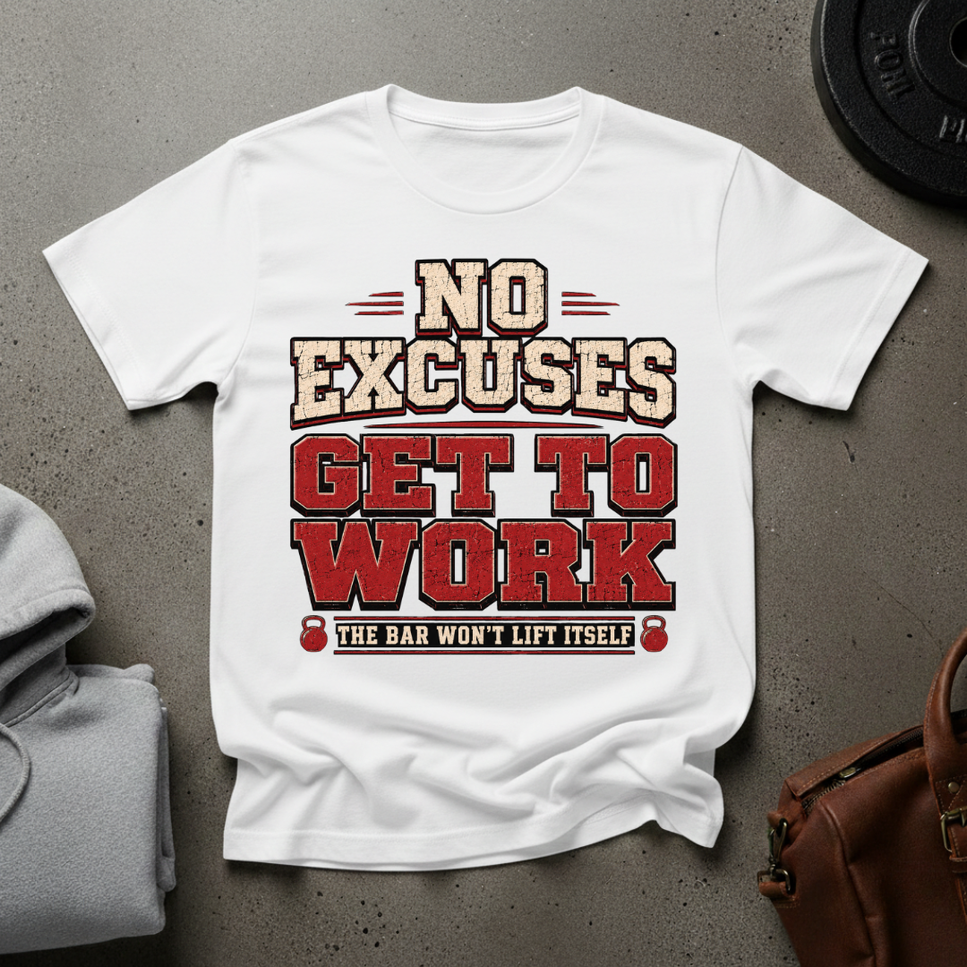 No Excuses Get to Work Gym T-Shirt