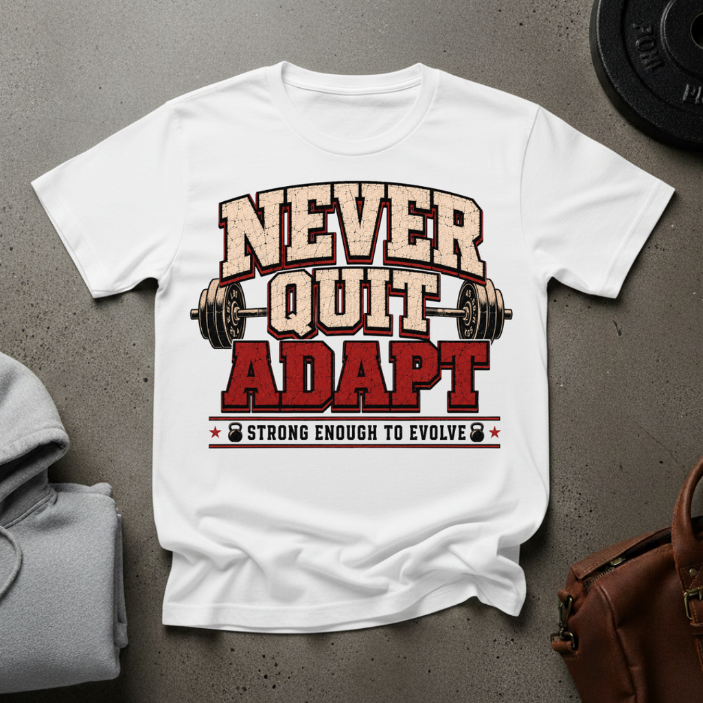 Never Quit. Adapt. Weightlifting T-Shirt