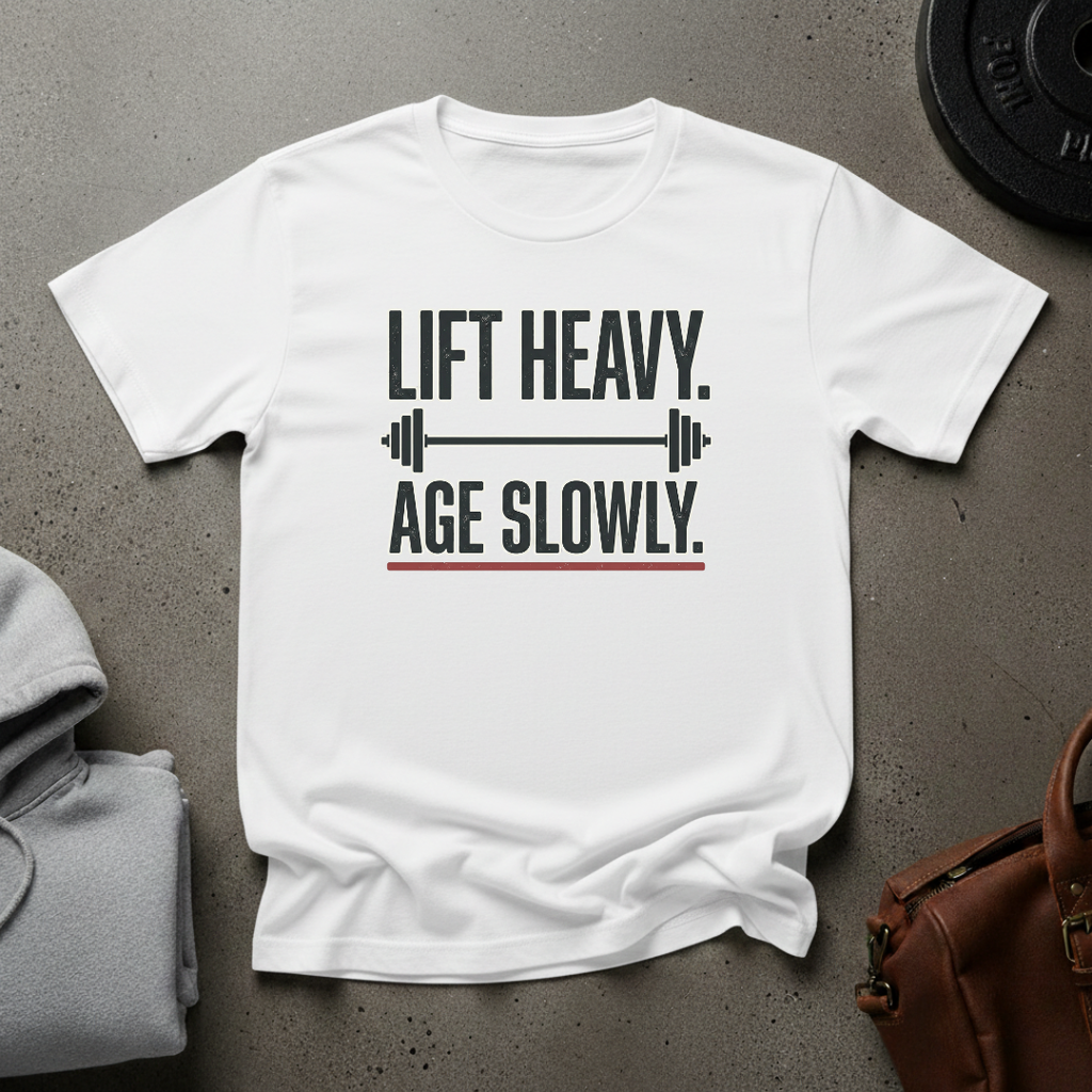 Lift Heavy Age Slowly Weightlifting T-Shirt